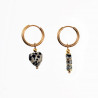 ∅16mm Oorringen met Dalmatische Jaspis - Verguld Stalen Hart en Buis