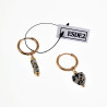 ∅16mm Oorringen met Dalmatische Jaspis - Verguld Stalen Hart en Buis