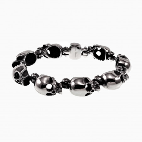 19cm Schedel Armband Heren - Roestvrij Staal - Stalen Armband Doodskop