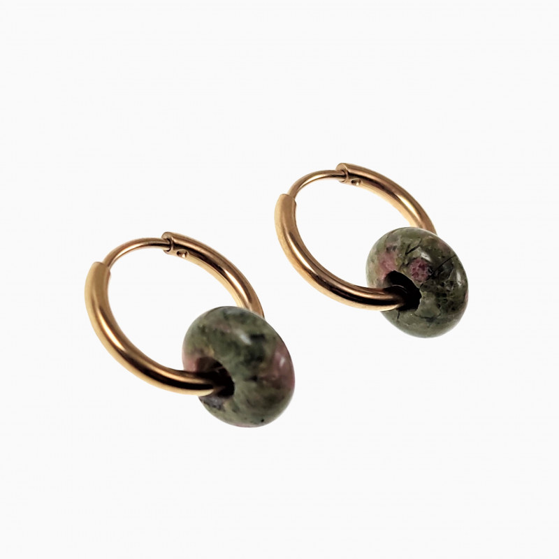 ∅16mm Oorringen met Unakiet Donut Hangers Verguld RVS Dames ∅16mm Oorringen met Unakiet Donut Hangers Verguld RVS Dames