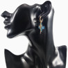 ∅15mm Oorringen Dames - Verguld RVS Oorbellen met Twee Kruis Hangers