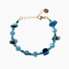 Kralen Armband Dames - erstelbaar - Verguld RVS Turkooisblauwe Armband
