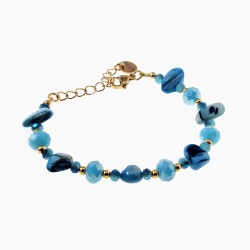 Kralen Armband Dames - erstelbaar - Verguld RVS Turkooisblauwe Armband