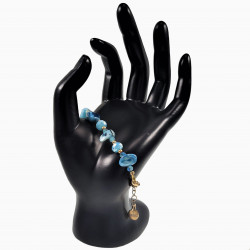 Kralen Armband Dames - erstelbaar - Verguld RVS Turkooisblauwe Armband