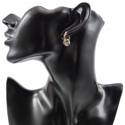 ∅16mm Oorringen met Dalmatische Jaspis Stenen - Verguld RVS - Dames