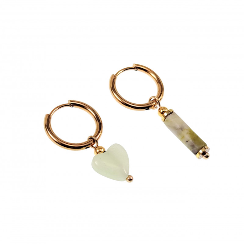 ∅16mm Oorringen met Stenen Hart en Buis Hangers Verguld RVS ∅16mm Oorringen met Stenen Hart en Buis Hangers Verguld RVS