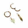 ∅16mm Oorringen met Stenen Hart en Buis Hangers Verguld RVS