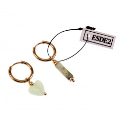 ∅16mm Oorringen met Stenen Hart en Buis Hangers Verguld RVS