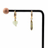 ∅16mm Oorringen met Stenen Hart en Buis Hangers Verguld RVS