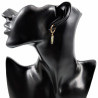 ∅16mm Oorringen met Stenen Hart en Buis Hangers Verguld RVS