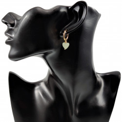 ∅16mm Oorringen met Stenen Hart en Buis Hangers Verguld RVS