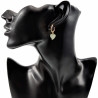 ∅16mm Oorringen met Stenen Hart en Buis Hangers Verguld RVS