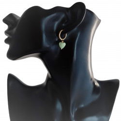 ∅16mm Oorringen met Stenen Hart en Buis Hangers Verguld RVS