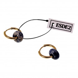 ∅16mm Oorringen met Sodalietsteen Donut Hangers - Verguld RVS Dames