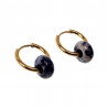 ∅16mm Oorringen met Sodalietsteen Donut Hangers - Verguld RVS Dames