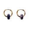 ∅16mm Oorringen met Sodalietsteen Donut Hangers - Verguld RVS Dames