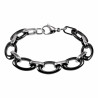 Brede Schakelsarmband Ovale Design - Zwart Keramiek - Titanium Staal
