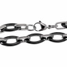Brede Schakelsarmband Ovale Design - Zwart Keramiek - Titanium Staal