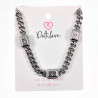 Cubaanse Ketting Dames - 18k Wit Goud Plated RVS - Schakelketting