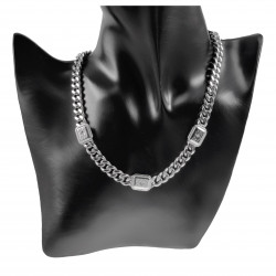 Cubaanse Ketting Dames - 18k Wit Goud Plated RVS - Schakelketting