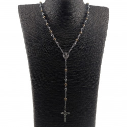 6mm Rozenkrans - Ketting Heren - RVS Zilver-Goudkleur - Kralen Ketting