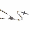 6mm Rozenkrans - Ketting Heren - RVS Zilver-Goudkleur - Kralen Ketting