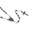 6mm Rozenkrans - Ketting Heren - RVS Zilver-Goudkleur - Kralen Ketting