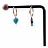 ∅16mm Oorclips met Turkoois Hart en Buis Hangers - Verguld RVS Dames