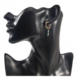 ∅16mm Oorclips met Turkoois Hart en Buis Hangers - Verguld RVS Dames