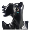 ∅16mm Oorclips met Turkoois Hart en Buis Hangers - Verguld RVS Dames