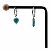 ∅16mm Oorclips met Turkoois Stenen - RVS - Dames Oorbellen met Hart en Buis Hangers