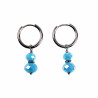 ∅16mm Oorringen Dames - Gefacetteerd Turquoise Kristal - RVS - Oorbellen met Hangers