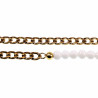Witte Kralen Ketting Verguld RVS Cubaanse lketting met Agaatstenen