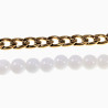 Witte Agaat Kralen Armband Heren Verguld RVS Cubaanse Schakelarmband
