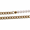 Witte Kralen Ketting Verguld RVS Cubaanse lketting met Agaatstenen