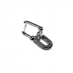 Dames U-Oorbel met Cz Oorbel met U-Vormige Hanger 14K Witgoud Verguld
