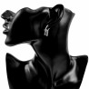 Dames U-Oorbel met Cz Oorbel met U-Vormige Hanger 14K Witgoud Verguld