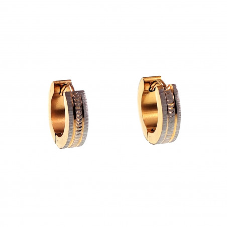 ∅13mm Oorringen Unisex - RVS Goud-Zilverkleur - Oorbellen met Scheuren