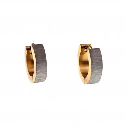 ∅13mm Oorringen Unisex - RVS Goud-Zilverkleur - Oorbellen met Scheuren