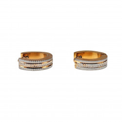 ∅13mm Oorringen Unisex - RVS Goud-Zilverkleur - Oorbellen met Scheuren