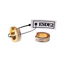 ∅13mm Oorringen Unisex - RVS Goud-Zilverkleur - Oorbellen met Scheuren