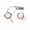 ∅19mm Oorringen met Roze Kattenoog Steen Hangers Verguld RVS