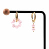 ∅19mm Oorringen met Roze Kattenoog Steen Hangers Verguld RVS