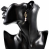 ∅19mm Oorringen met Roze Kattenoog Steen Hangers Verguld RVS