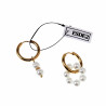 ∅19mm Dames Oorringen met Witte Kristallen Kralen Hangers Verguld RVS