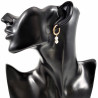 ∅19mm Dames Oorringen met Witte Kristallen Kralen Hangers Verguld RVS