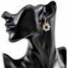 ∅19mm Dames Oorringen met Witte Kristallen Kralen Hangers Verguld RVS