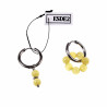 ∅19mm Dames Oorringen met Gele Kattenoog Natuursteen Hangers RVS