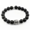 Glanzende Onyx Natuursteen Armband met Boeddha