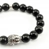 Glanzende Onyx Natuursteen Armband met Boeddha